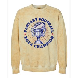 Fantasy Football 2024 Champion Fantasy Football Colorblast Crewneck Sweatshirt