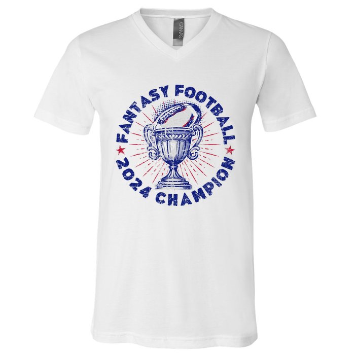 Fantasy Football 2024 Champion Fantasy Football V-Neck T-Shirt