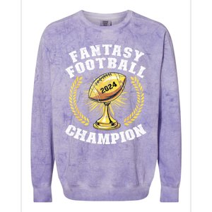 Fantasy Football 2024 Champion Draft Fantasy Football Champ Colorblast Crewneck Sweatshirt