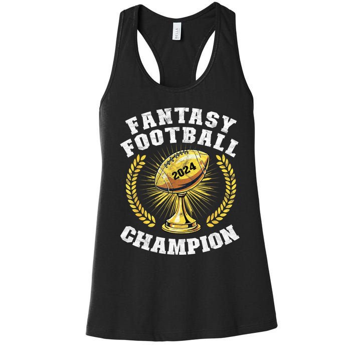 Fantasy Football 2024 Champion Draft Fantasy Football Champ Women's Racerback Tank