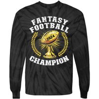 Fantasy Football 2024 Champion Draft Fantasy Football Champ Tie-Dye Long Sleeve Shirt