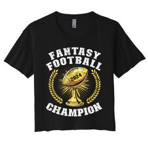 Fantasy Football 2024 Champion Draft Fantasy Football Champ Women's Crop Top Tee