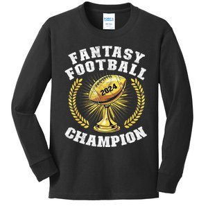 Fantasy Football 2024 Champion Draft Fantasy Football Champ Kids Long Sleeve Shirt