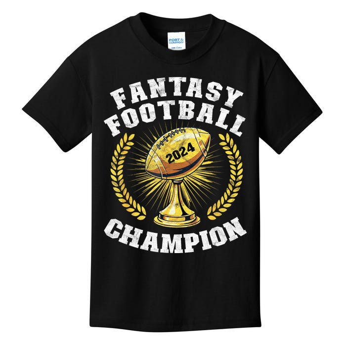 Fantasy Football 2024 Champion Draft Fantasy Football Champ Kids T-Shirt