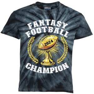 Fantasy Football 2024 Champion Draft Fantasy Football Champ Kids Tie-Dye T-Shirt