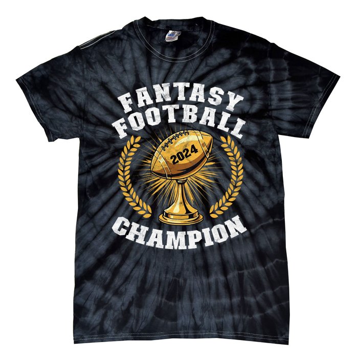 Fantasy Football 2024 Champion Draft Fantasy Football Champ Tie-Dye T-Shirt