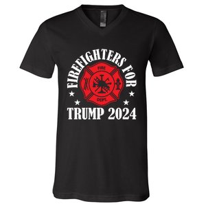 Firefighters For 2024 Emblem V-Neck T-Shirt