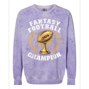 Fantasy Football 2024 Champion Draft Fantasy Football Champ Colorblast Crewneck Sweatshirt