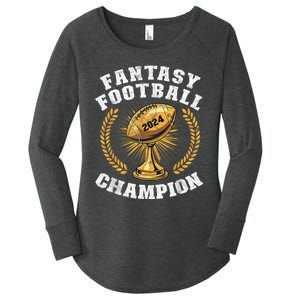 Fantasy Football 2024 Champion Draft Fantasy Football Champ Women's Perfect Tri Tunic Long Sleeve Shirt