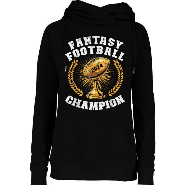 Fantasy Football 2024 Champion Draft Fantasy Football Champ Womens Funnel Neck Pullover Hood