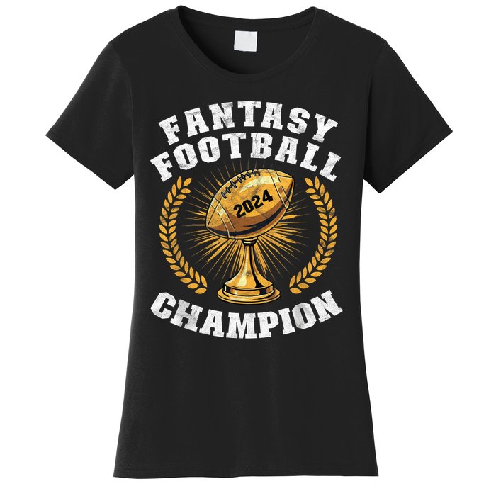 Fantasy Football 2024 Champion Draft Fantasy Football Champ Women's T-Shirt