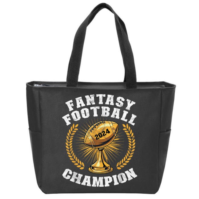 Fantasy Football 2024 Champion Draft Fantasy Football Champ Zip Tote Bag