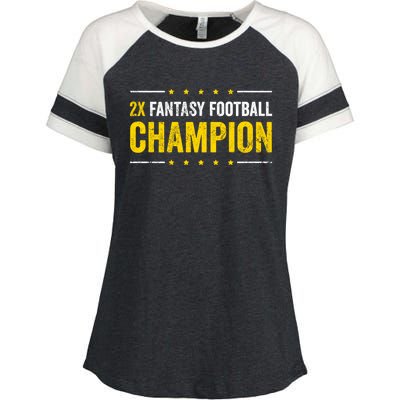 Fantasy Football 2 Time Winner Champ Champion Cool Gift Enza Ladies Jersey Colorblock Tee