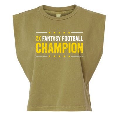 Fantasy Football 2 Time Winner Champ Champion Cool Gift Garment-Dyed Women's Muscle Tee