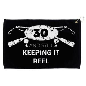 Funny Fishing 30th Birthday Gift Fisherman 30 Years Grommeted Golf Towel