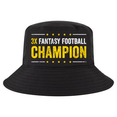 Fantasy Football 3 Time Winner Champ Champion Gift Cool Comfort Performance Bucket Hat