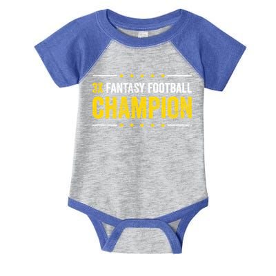 Fantasy Football 3 Time Winner Champ Champion Gift Infant Baby Jersey Bodysuit