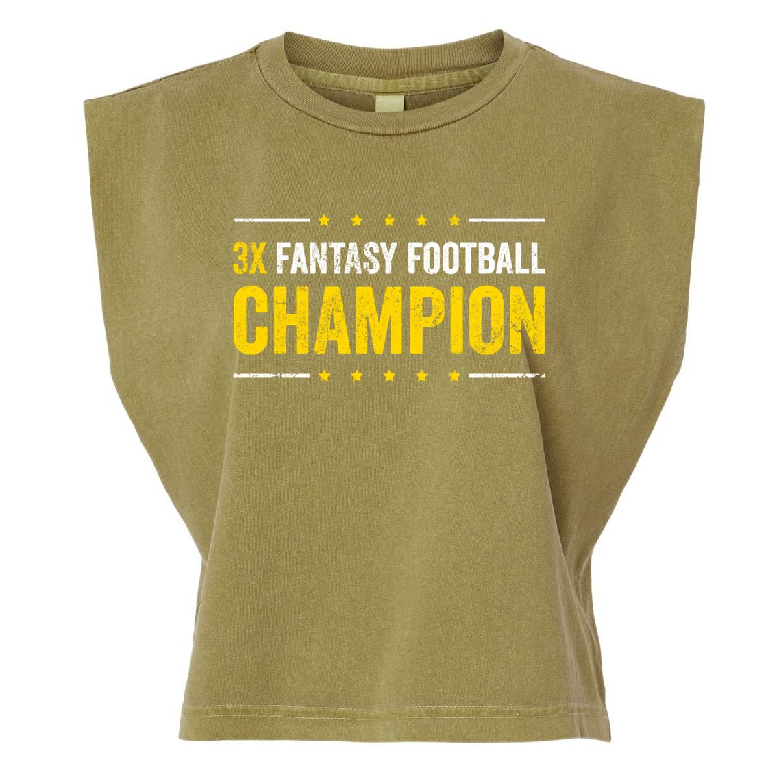 Fantasy Football 3 Time Winner Champ Champion Gift Garment-Dyed Women's Muscle Tee