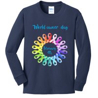 Funny February 4th World Cancer Day Awareness Kids Long Sleeve Shirt