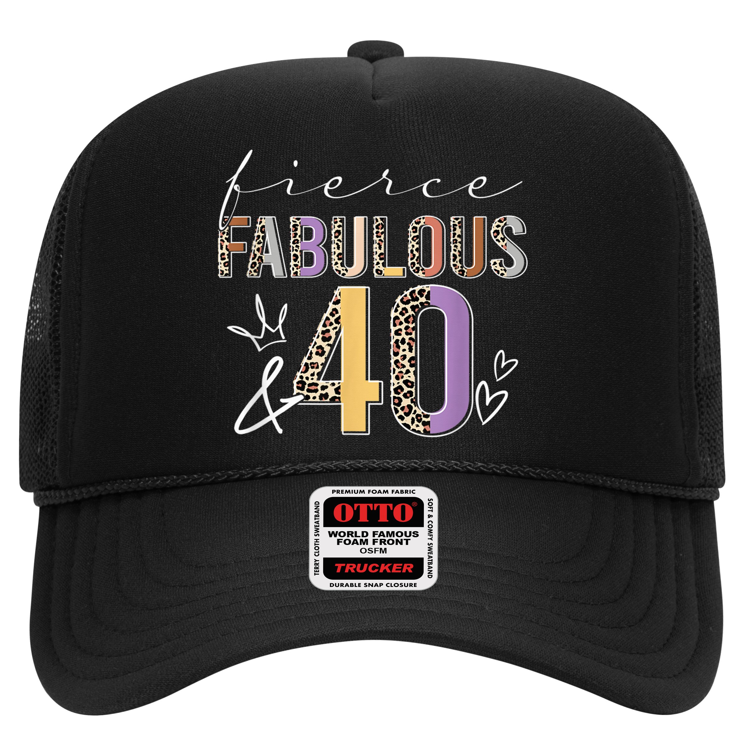 Fierce Fabulous & 40 Years Old Boho Leopard 40th Birthday Hat