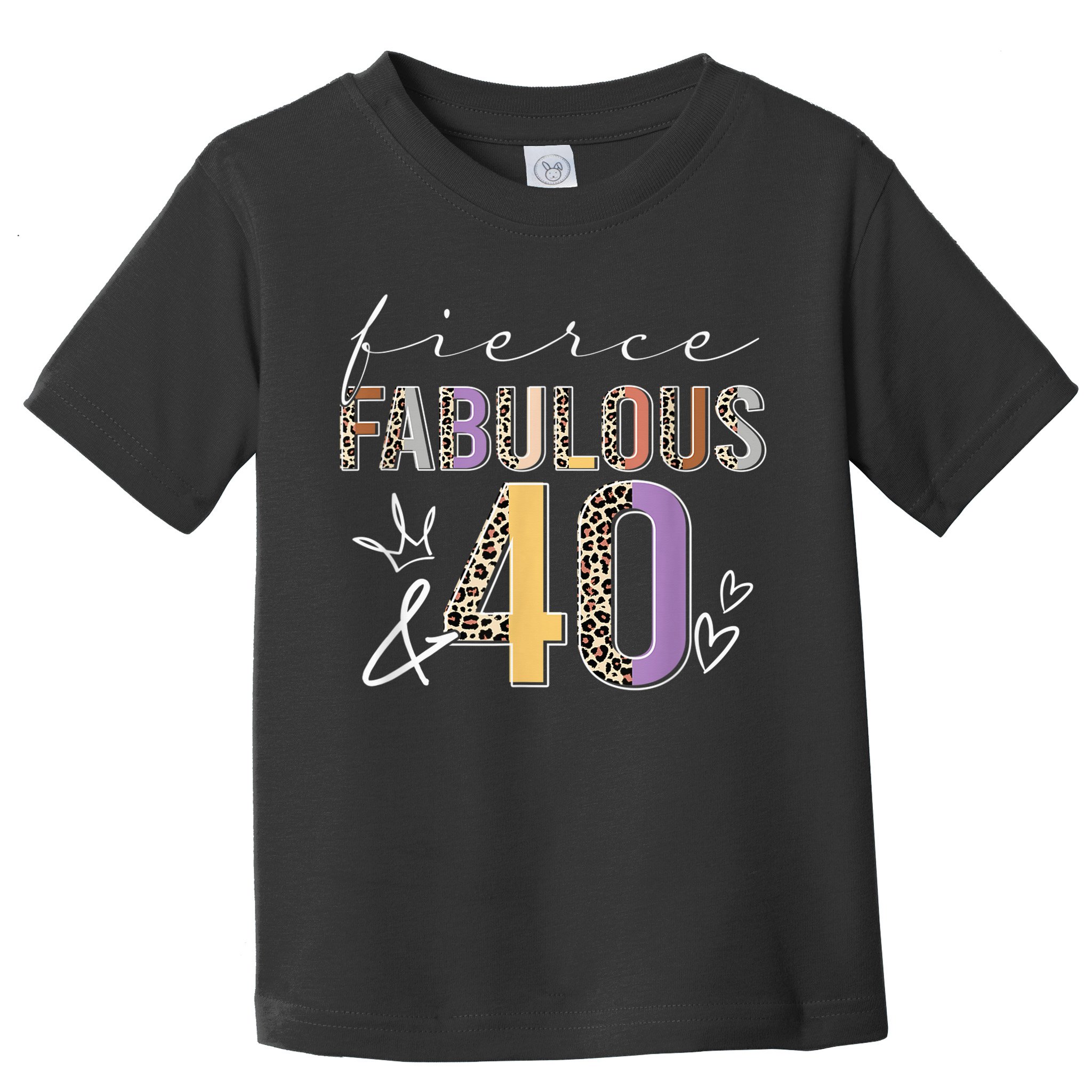 Fierce Fabulous & 40 Years Old Boho Leopard 40th Birthday Toddler T-Shirt