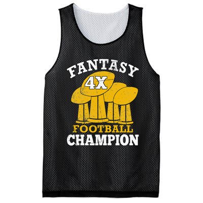 Fantasy Football 4x Champion Four Time Champ Fantasy Winner Mesh Reversible Basketball Jersey Tank