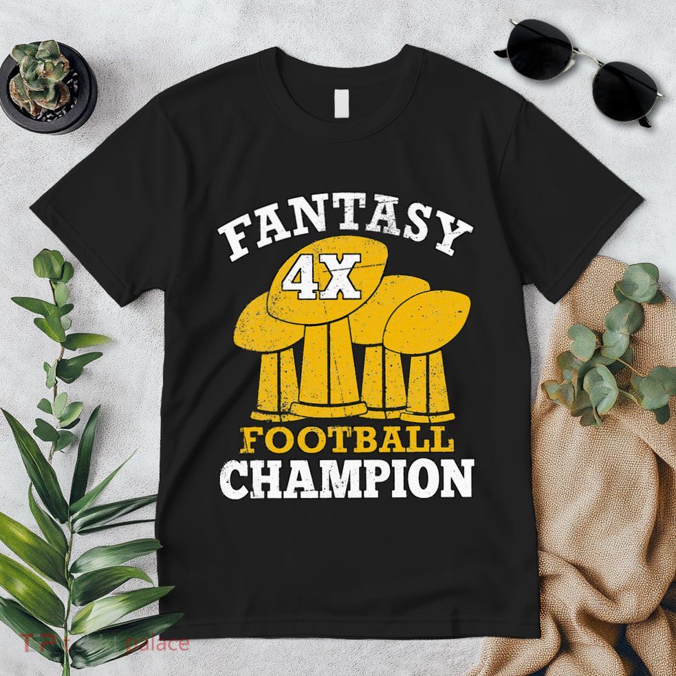 Fantasy Football 4x Champion Four Time Champ Fantasy Winner Premium T-Shirt