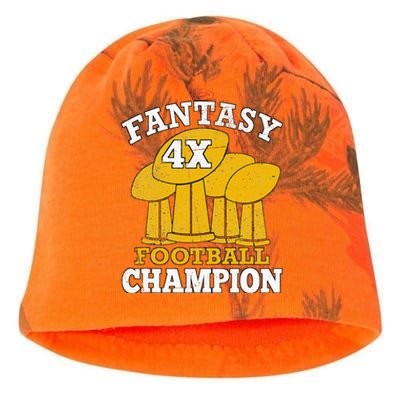 Fantasy Football 4x Champion Four Time Champ Fantasy Winner Kati - Camo Knit Beanie