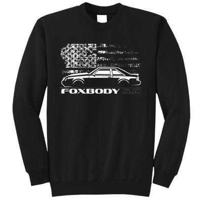 Foxbody Foxbody 5.0 American Flag Foxbody Stang Tall Sweatshirt