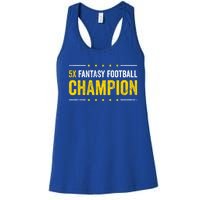 Fantasy Football 5 Time Winner Champ Champion Gift Women's Racerback Tank