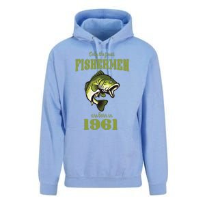 Funny Fishing 62nd Birthday Fishermen Are Born In 1961 Unisex Surf Hoodie