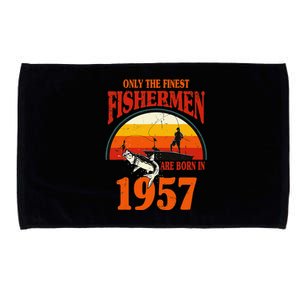 Funny Fishing 66th Birthday Fishermen Are Born In 1957 Microfiber Hand Towel