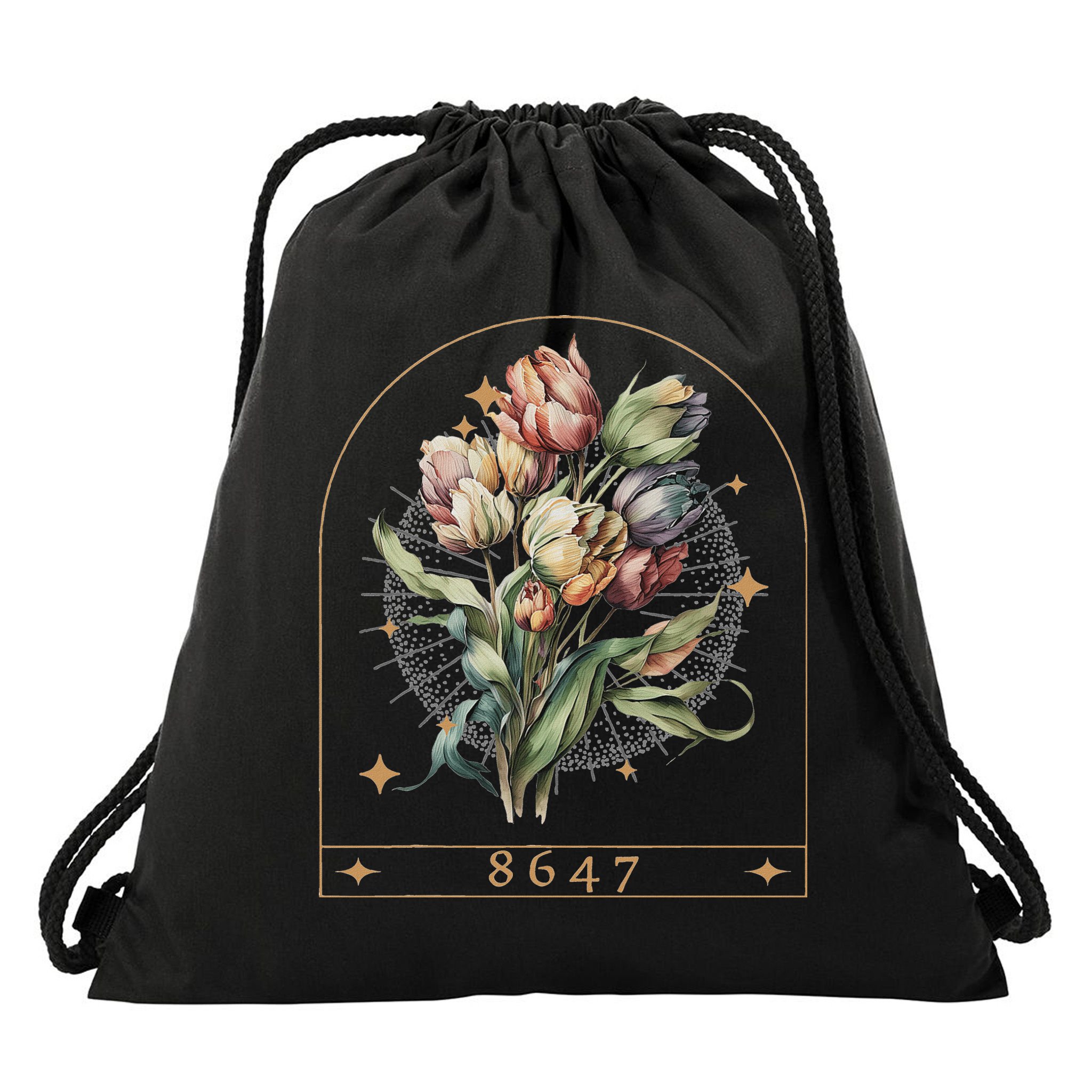 Floral Feminist 8647 Anti Trump Human Right Drawstring Bag