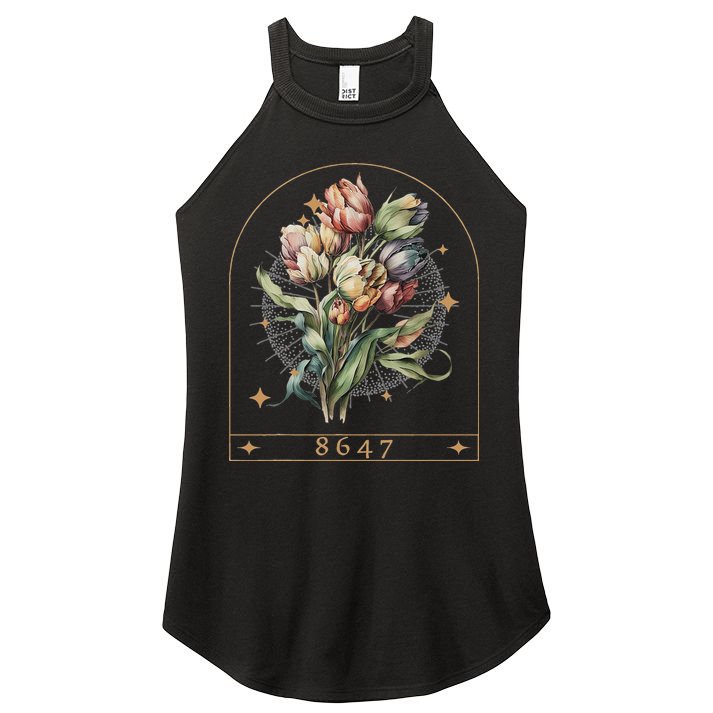 Floral Feminist 8647 Anti Trump Human Right Women's Perfect Tri Rocker Tank