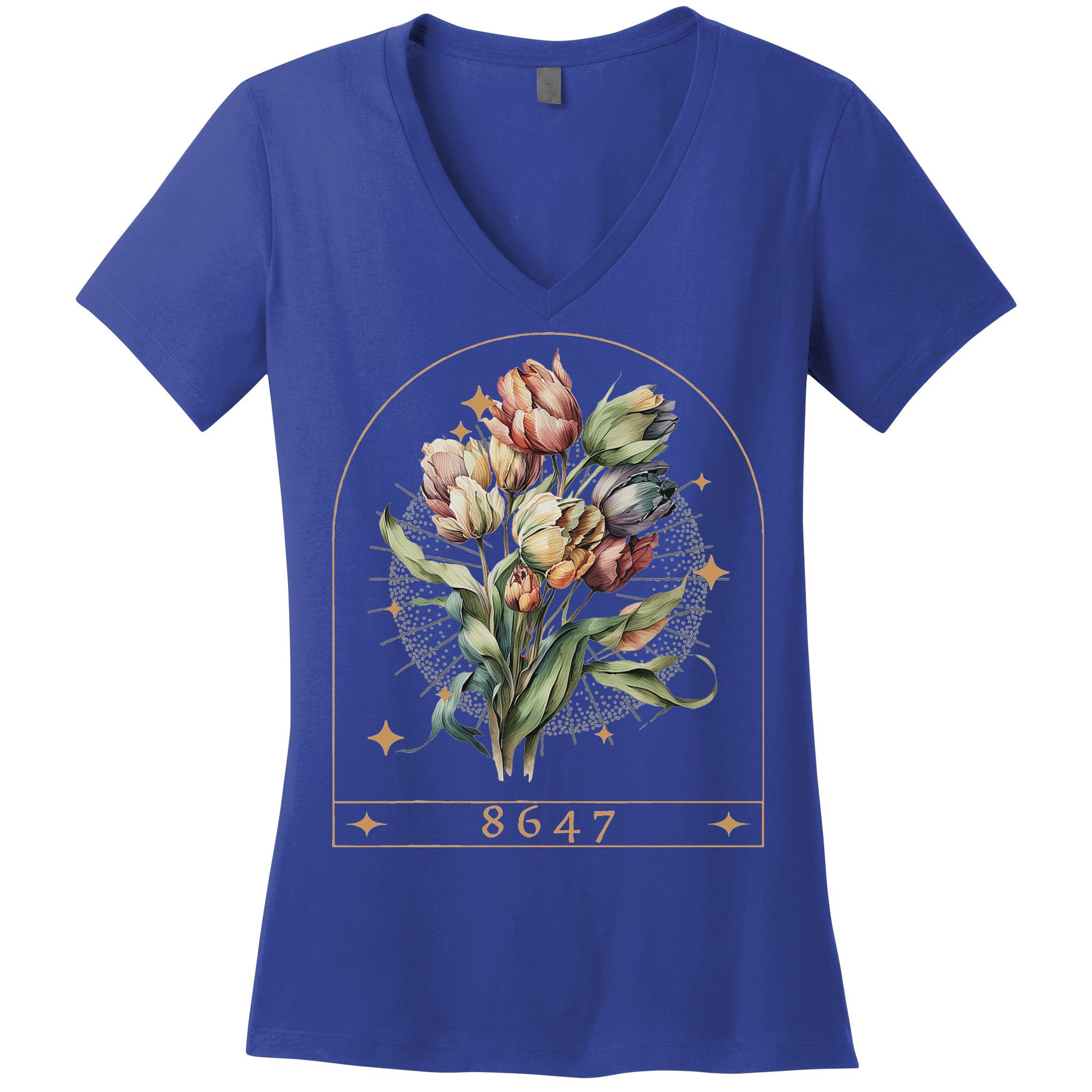 Floral Feminist 8647 Anti Trump Human Right Women's V-Neck T-Shirt