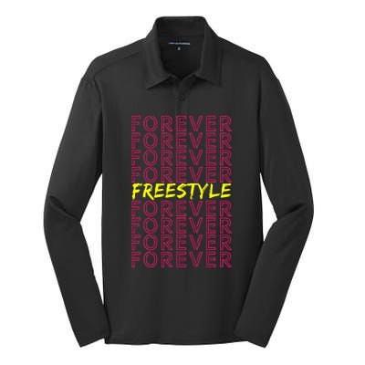 Freestyle Forever 80s Retro Concert Party Vintage Costume Silk Touch Performance Long Sleeve Polo