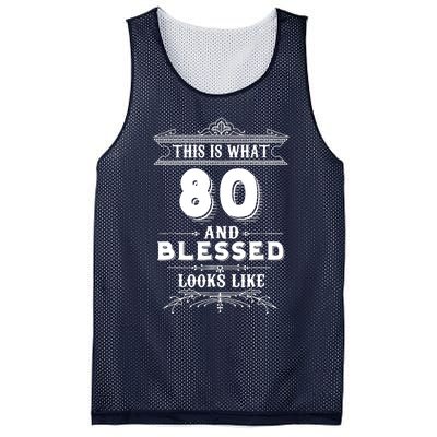 Funny For 80 Year Old Man Woman Happy Birthday Gifts Mesh Reversible Basketball Jersey Tank