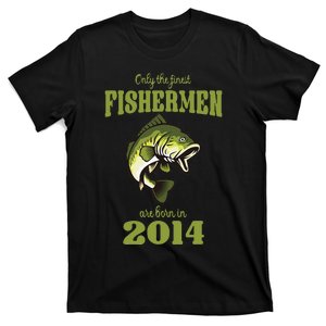 Funny Fishing 9th Birthday Fishermen Are Born In 2014 T-Shirt