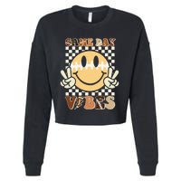 Funny Face American Football Game Day Vibes Sport Cropped Pullover Crew