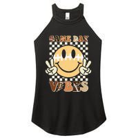 Funny Face American Football Game Day Vibes Sport Women's Perfect Tri Rocker Tank