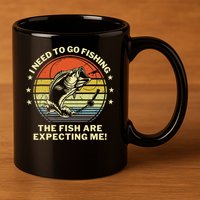 Fishing- Funny Angler Fisherman Humor Funny Dad Joke 11oz C Handle Ceramic Mug