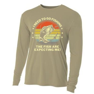 Fishing- Funny Angler Fisherman Humor Funny Dad Joke Cooling Performance Long Sleeve Crew