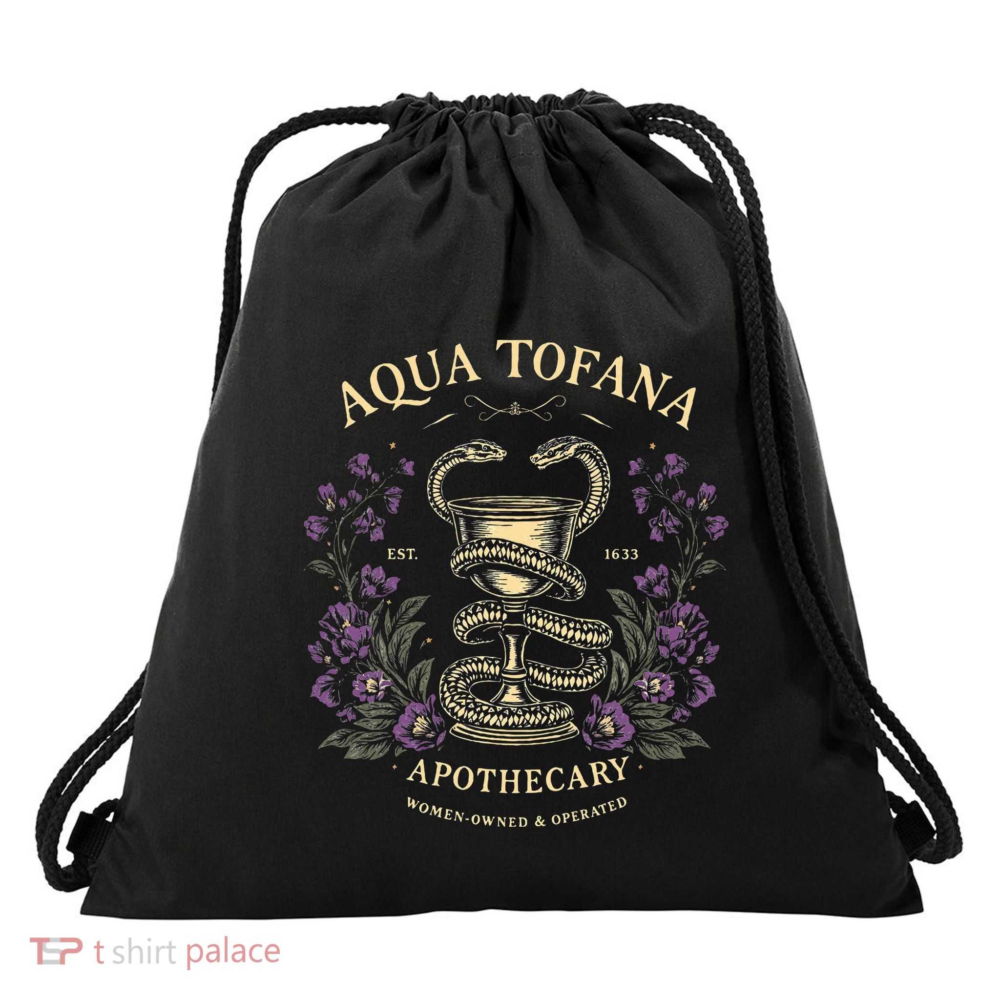Funny Feminist Aqua Tofana Apothecary Drawstring Bag