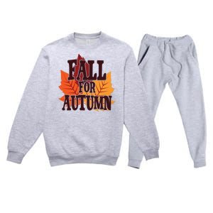 Fall For Autumn Nature Leaves Premium Crewneck Sweatsuit Set