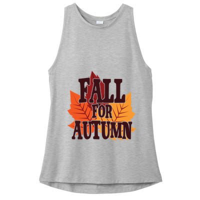Fall For Autumn Nature Leaves Ladies PosiCharge Tri-Blend Wicking Tank