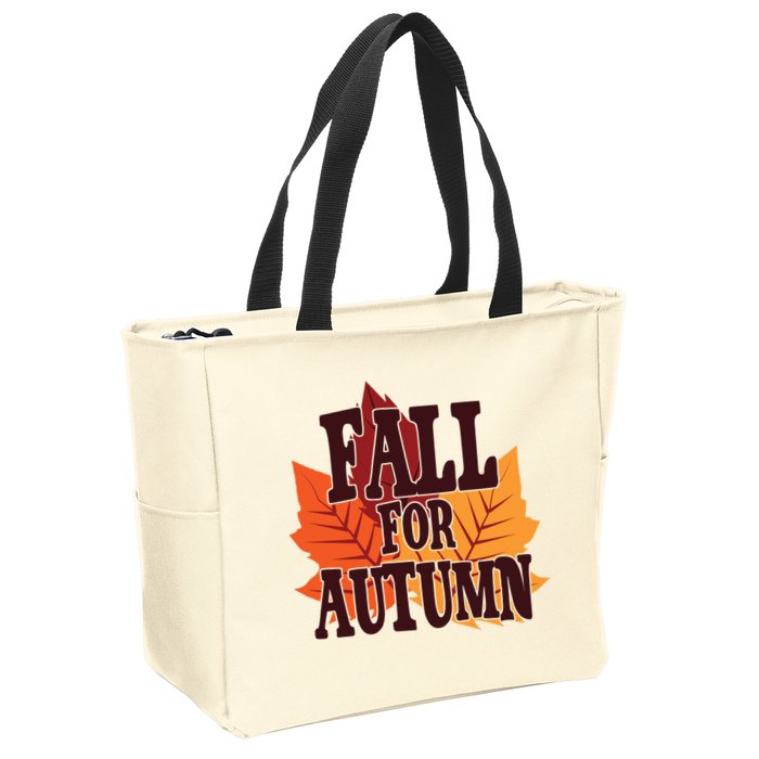 Fall For Autumn Nature Leaves Zip Tote Bag