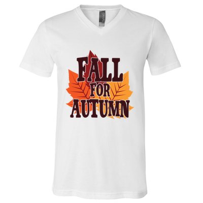 Fall For Autumn Nature Leaves V-Neck T-Shirt