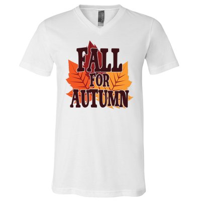 Fall For Autumn Nature Leaves V-Neck T-Shirt