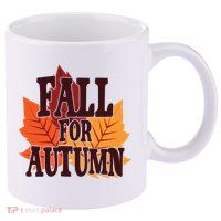 Fall For Autumn Nature Leaves 11oz C Handle Ceramic Mug