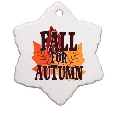 Fall For Autumn Nature Leaves Ceramic Star Ornament